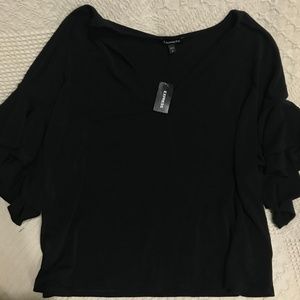 Black v-neck top from Express